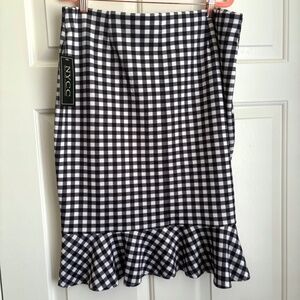 NWT Vintage-Style Black and White Gingham Skirt